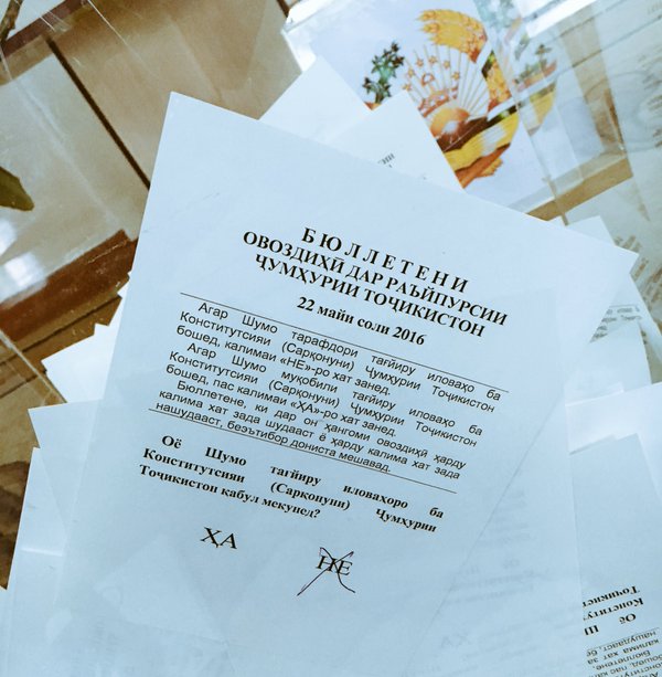 Tajikistan Referendum: Confusingly voters have to cross out the 'No' if they support the constitutional changes  