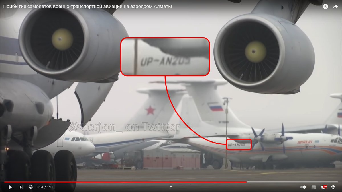 Gerjon: This video by the Russian Ministry of Defence shows Jupiter Jet Antonov An-12 reg. UP-AN205 in Almaty, Kyrgyzstan.  This airline was linked to the LNA airlift in the Second Libyan Civil War. She last flew on 04 Jan 2022