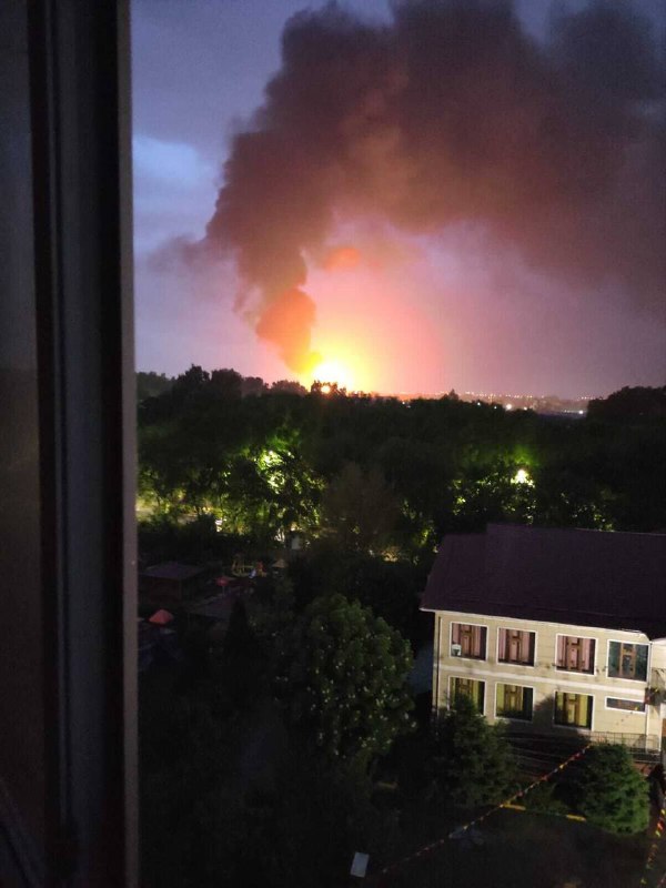Oil tanker caught fire at Kulager district in Almaty