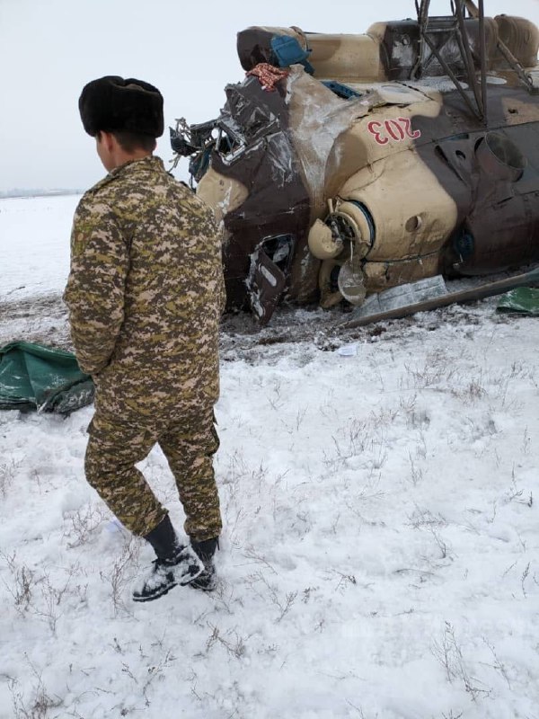 В Кыргызстане разбился вертолет Ми-8, не менее 4 раненых и 1 погибший